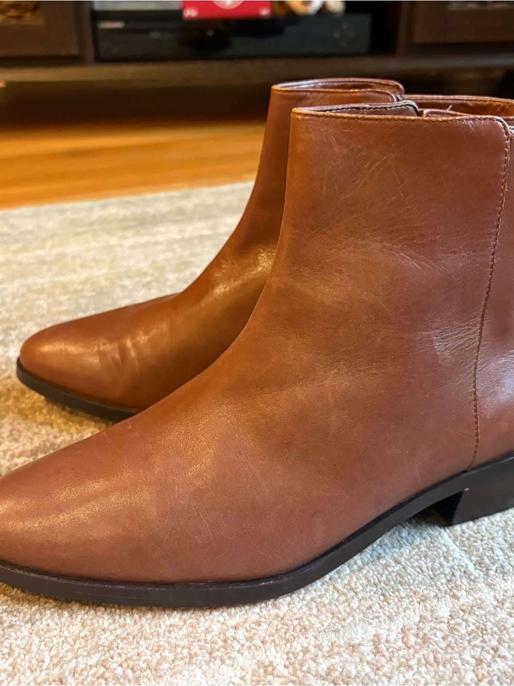 Coach Montana classic leather ankle boots Size 10B Cognac Brown